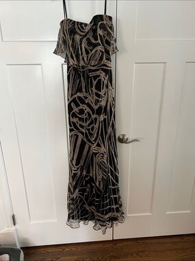 Elegant Black & Beige Strapless Maxi Dress from Neimans